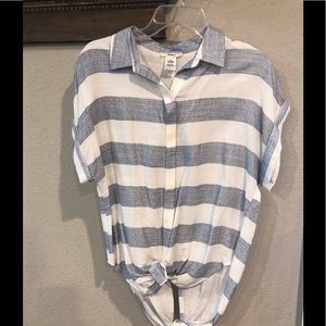 Button down striped blouse